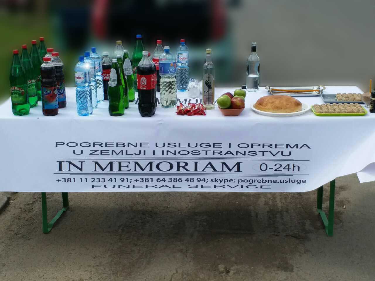 Refreshments at the cemetery